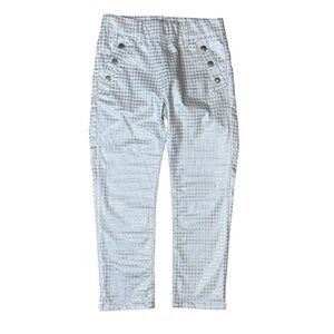 Bevy Flog Dafna Button Capri Silver Houndstooth Check Pants size 26